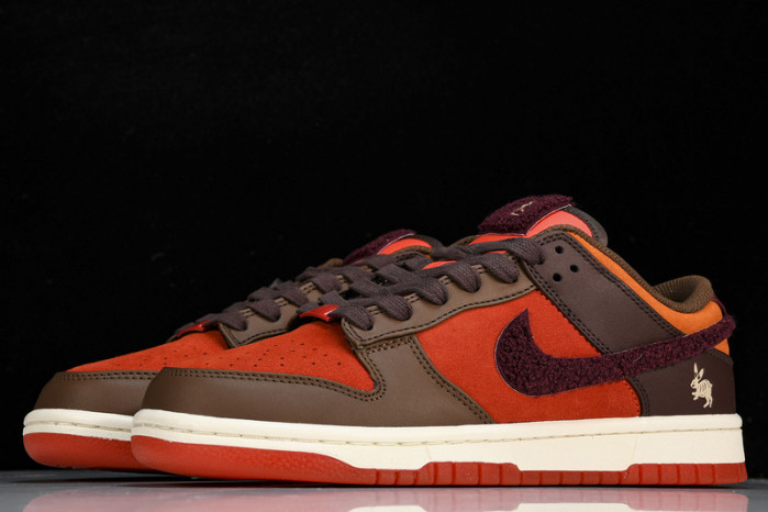 nike dunk low retro prm year of the rabbit light crimson fd4203-661