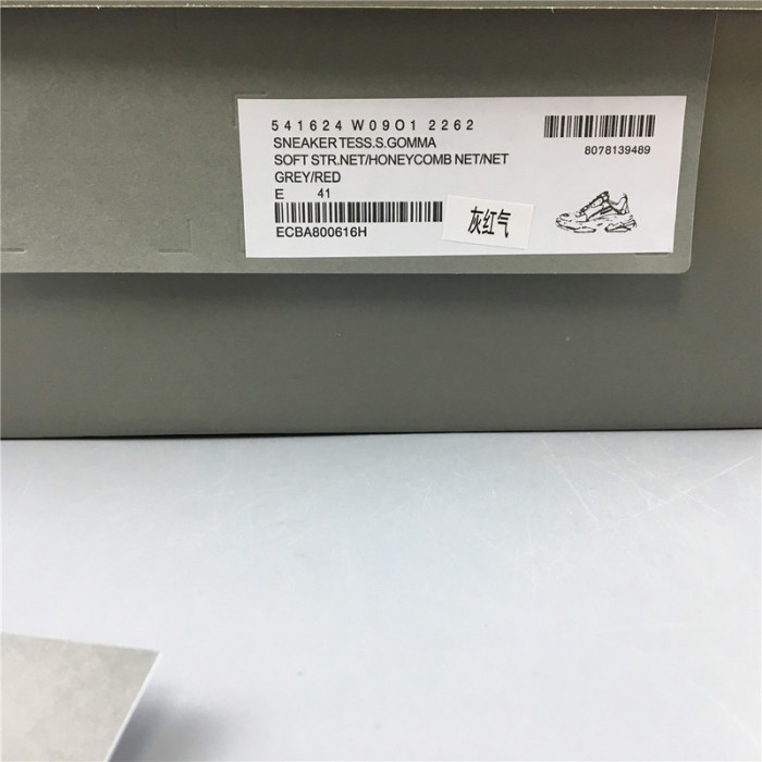 bl triple s trainers clear sole red grey 541624 w09oh 1010