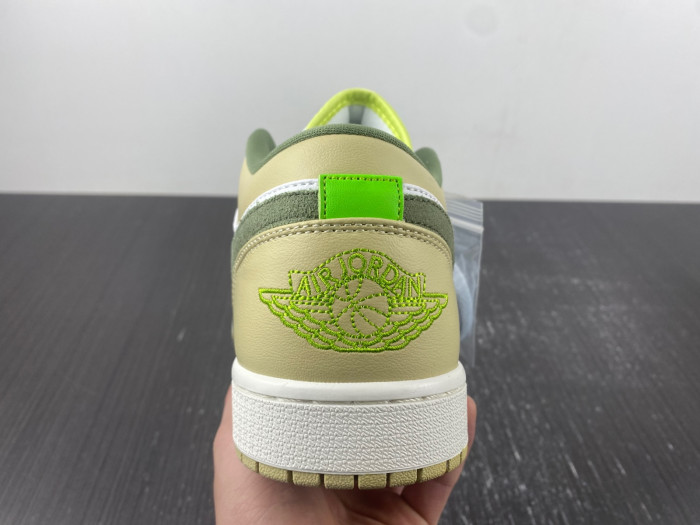 air jordan 1 low light olive pale citron fd9906-131