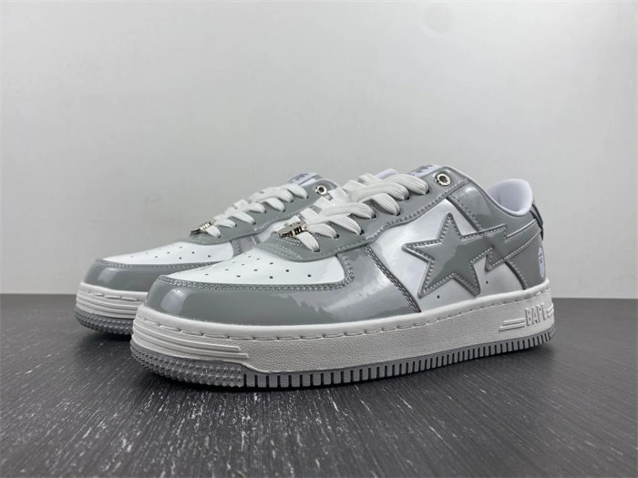 Packable A Bathing Ape Bape Sta Patent Leather White Grey 1I70-191- 5319