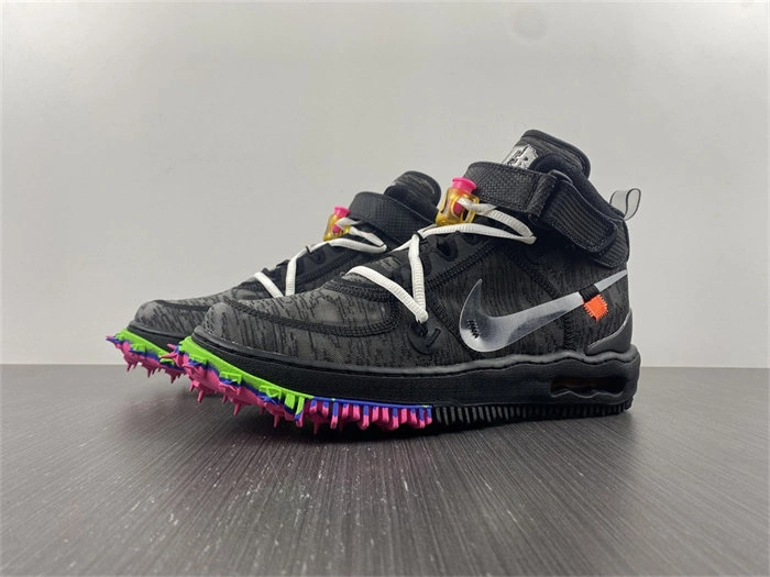 Breathable Nike Air Force 1 Mid Off-White Black DO6290- 5090